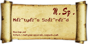 Mátyás Szórád névjegykártya